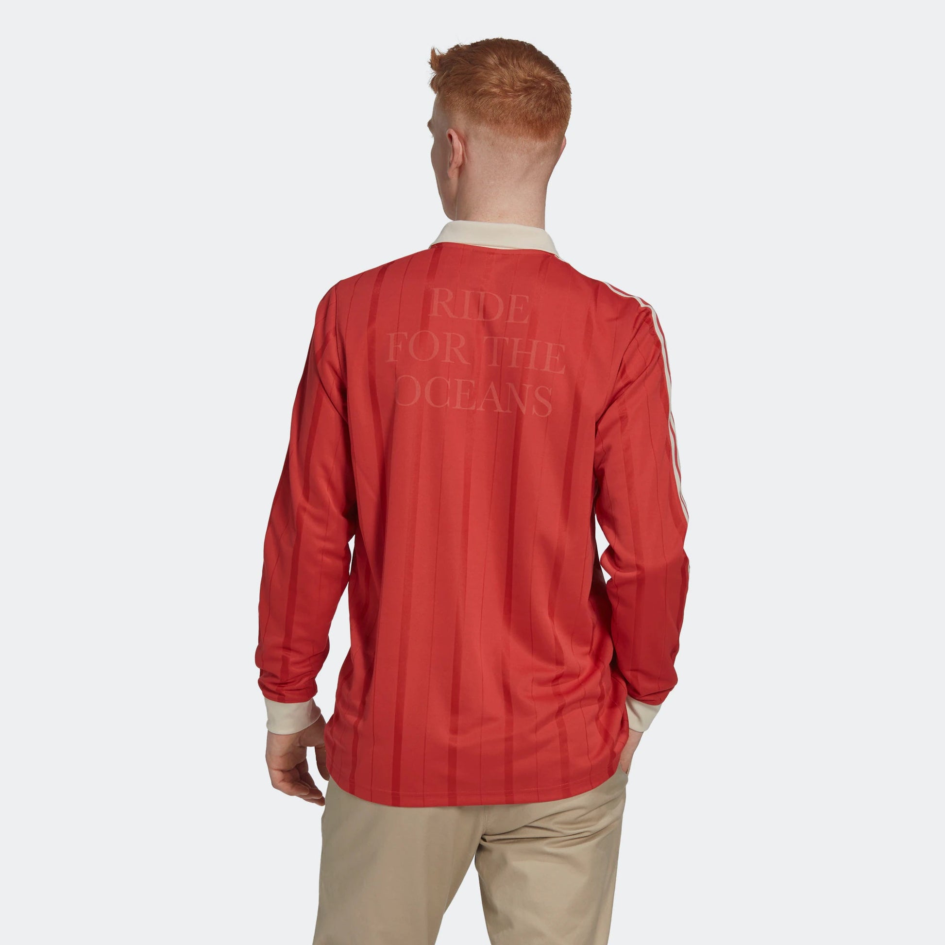 Men's adidas originals Mrc Ls Chest Printing Sports Long Sleeves Red T-Shirt HN1677