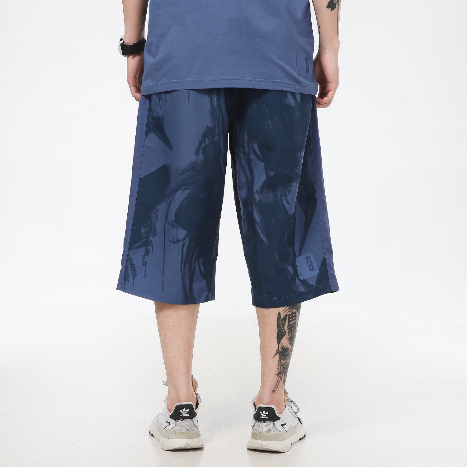 adidas Series Printing Running Woven Sports Pants Navy Blue GU1799