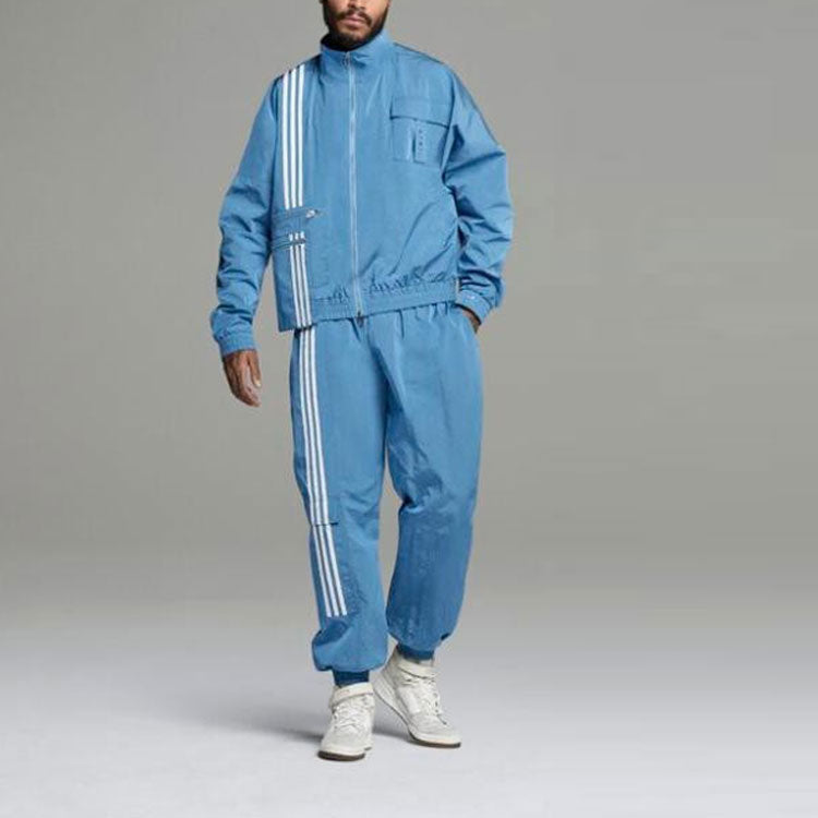 adidas originals Ivp Nyl Pn 4all Athleisure Casual Sports Stripe Bundle Feet Long Pants Couple Style Blue H33308