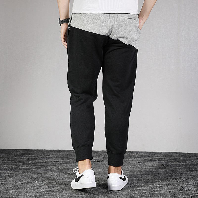 Men's Nike Large Logo Splicing Knit Casual Sports Pants/Trousers/Joggers autumn Black Gray Colorblock BV5298-064