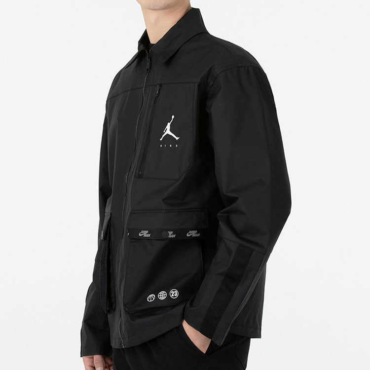 Air Jordan SS22 Cargo Sports lapel Jacket Black DJ0243-010