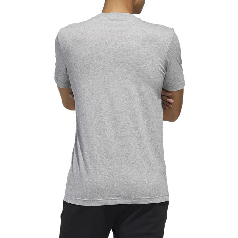 Men's adidas Alphabet Numeric Printing Casual Sports Breathable Round Neck Short Sleeve Gray T-Shirt FM6283
