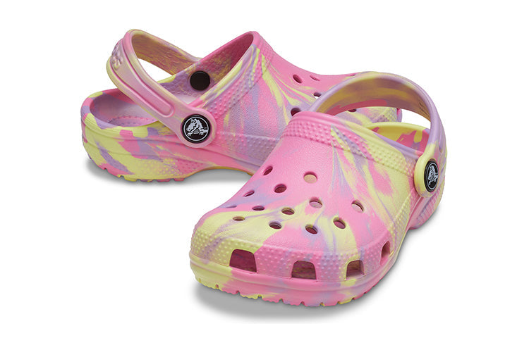 (GS) Crocs Classic Marbled Clogs 'Pink Yellow' 207002-6SO