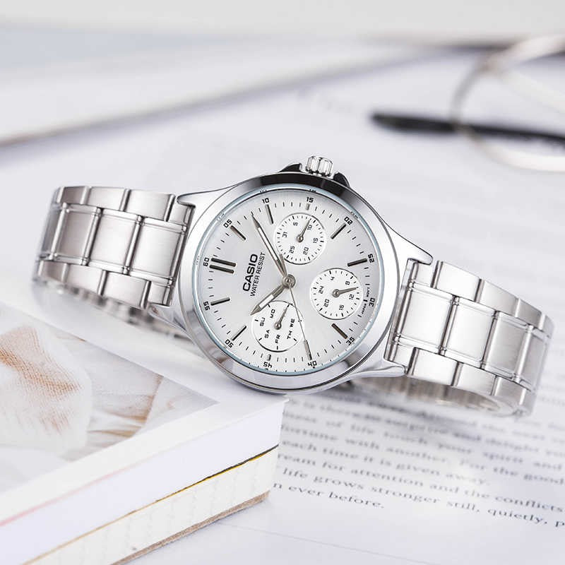 CASIO Waterproof Stainless Steel Strap Quartz White Analog LTP-V300D-7A