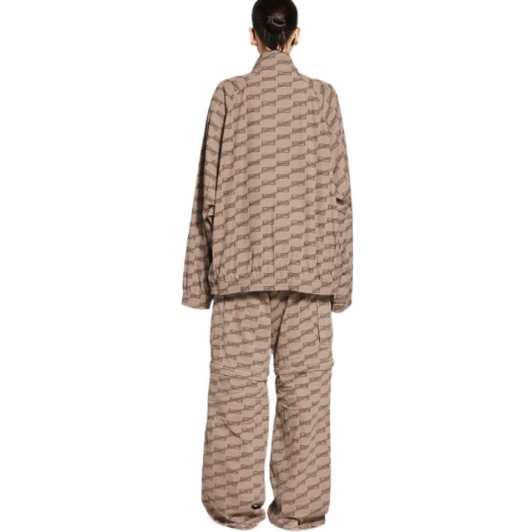 Balenciaga BB Monogram Tracksuit Jacket Regular Fit 'Beige Brown' 704495TML369378