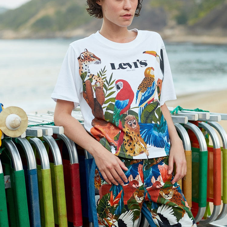 Levis x Farm Rio Crossover Printing Short Sleeve White 87156-0000