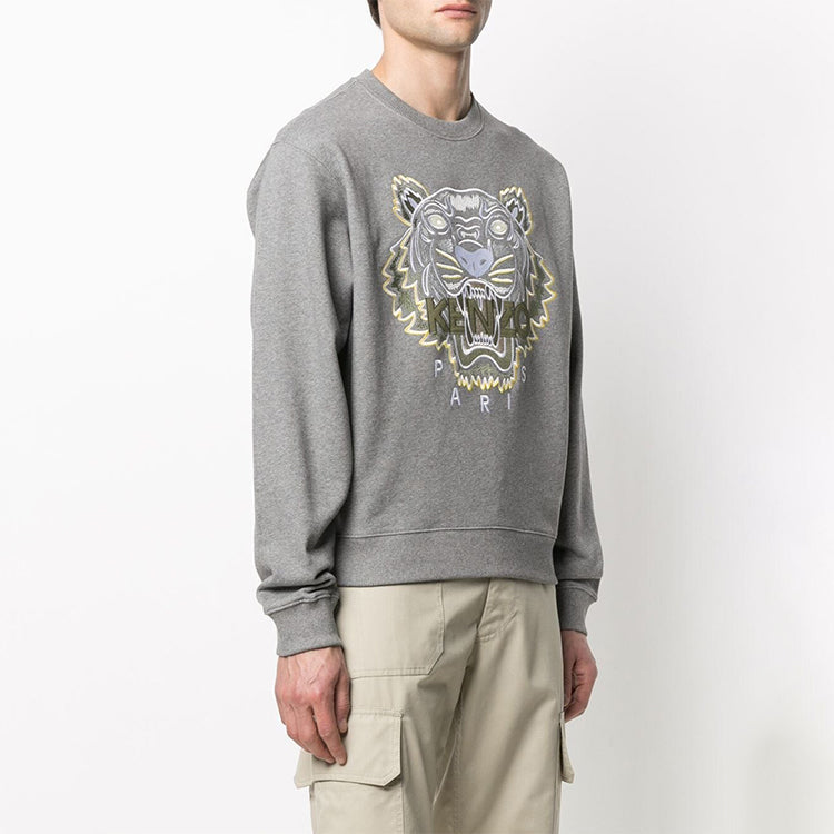 KENZO Men's SS21 Tiger Crew Neck Grey FB55SW1104XA-95
