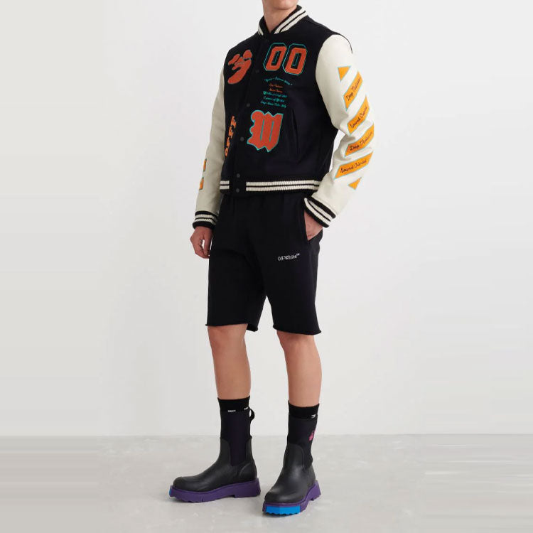 Off-White SS22 Straight Sports Shorts Version Black OMCI006C99FLE0061001