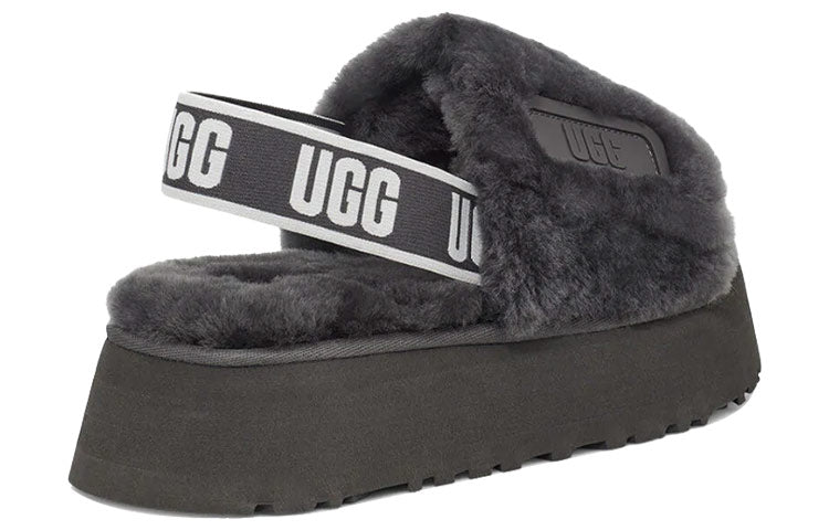 (WMNS) UGG Disco Slide Thick Sole Gray Slippers 1112258-DGRY
