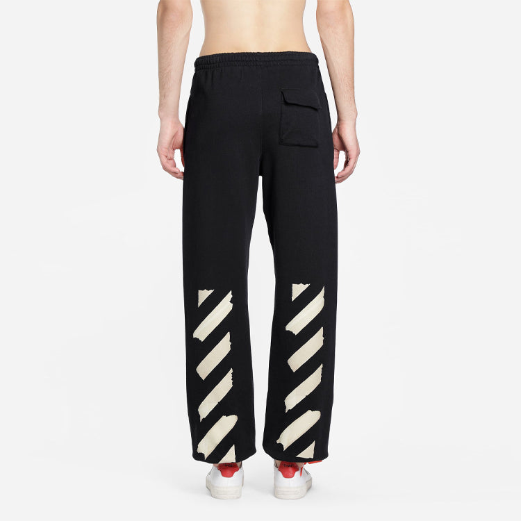 Off-White Cotton Mens Logo Loose Stripe Sweatpants Tape OMCH020R20E300021048