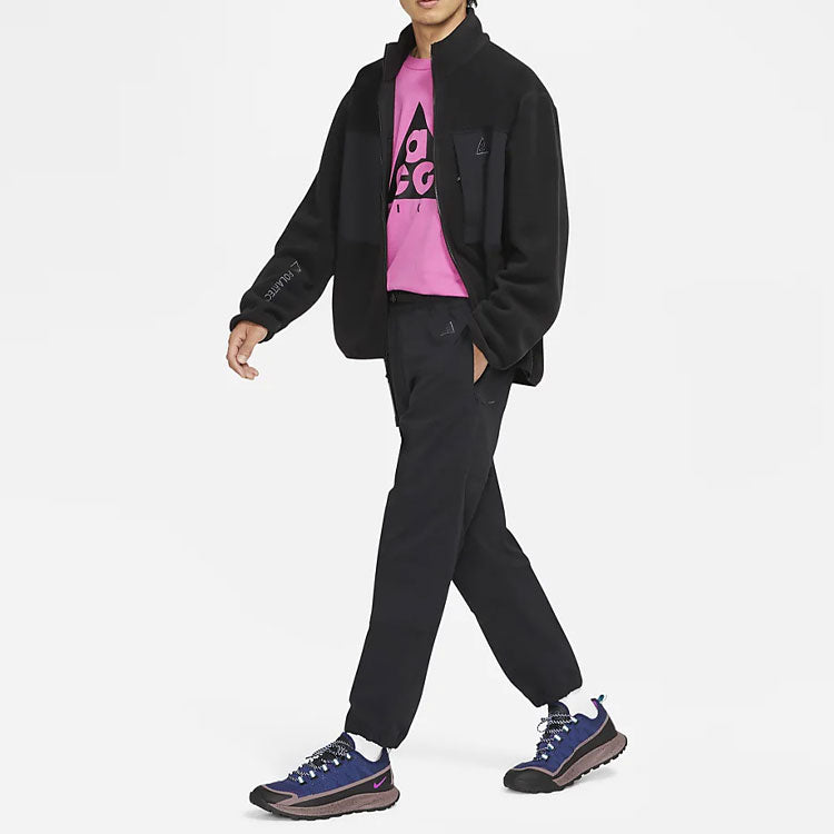 Men's Nike ACG Solid Color Splicing Belt Waterproof Breathable Athleisure Casual Sports Pants Autumn Black CV0661-010