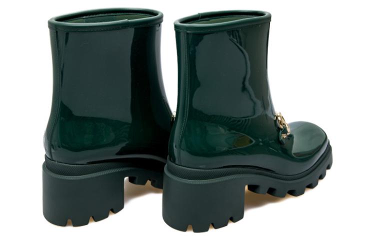 (WMNS) Gucci Rubber Ankle Boot With Horsebit 'Dark Green' 670407-JCCP0-3154