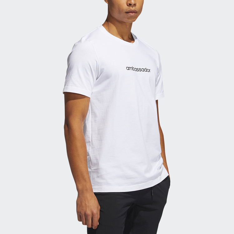 adidas Adcrs Grph T Alphabet Printing Round Neck Sports Short Sleeve White GL2412