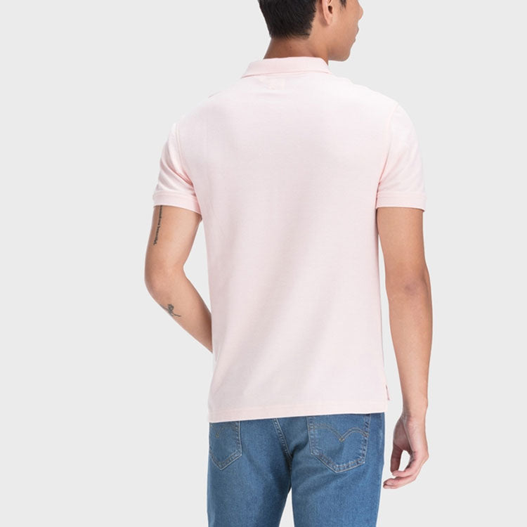 Men's Levis Casual lapel Short Sleeve Polo Shirt Pink 85896-0001