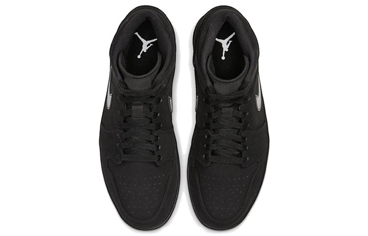 Air Jordan 1 Mid 'Triple Black Suede' 554724-056