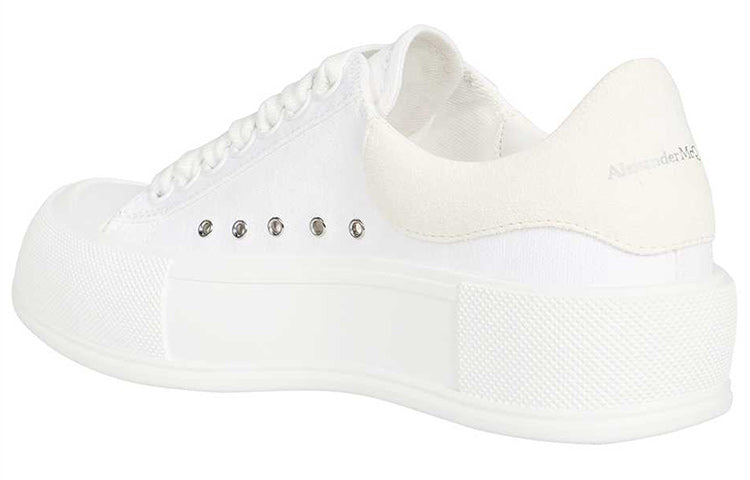 (WMNS) Alexander McQueen Deck Skate Plimsoll Shoes 'White' 697120W4MV79000
