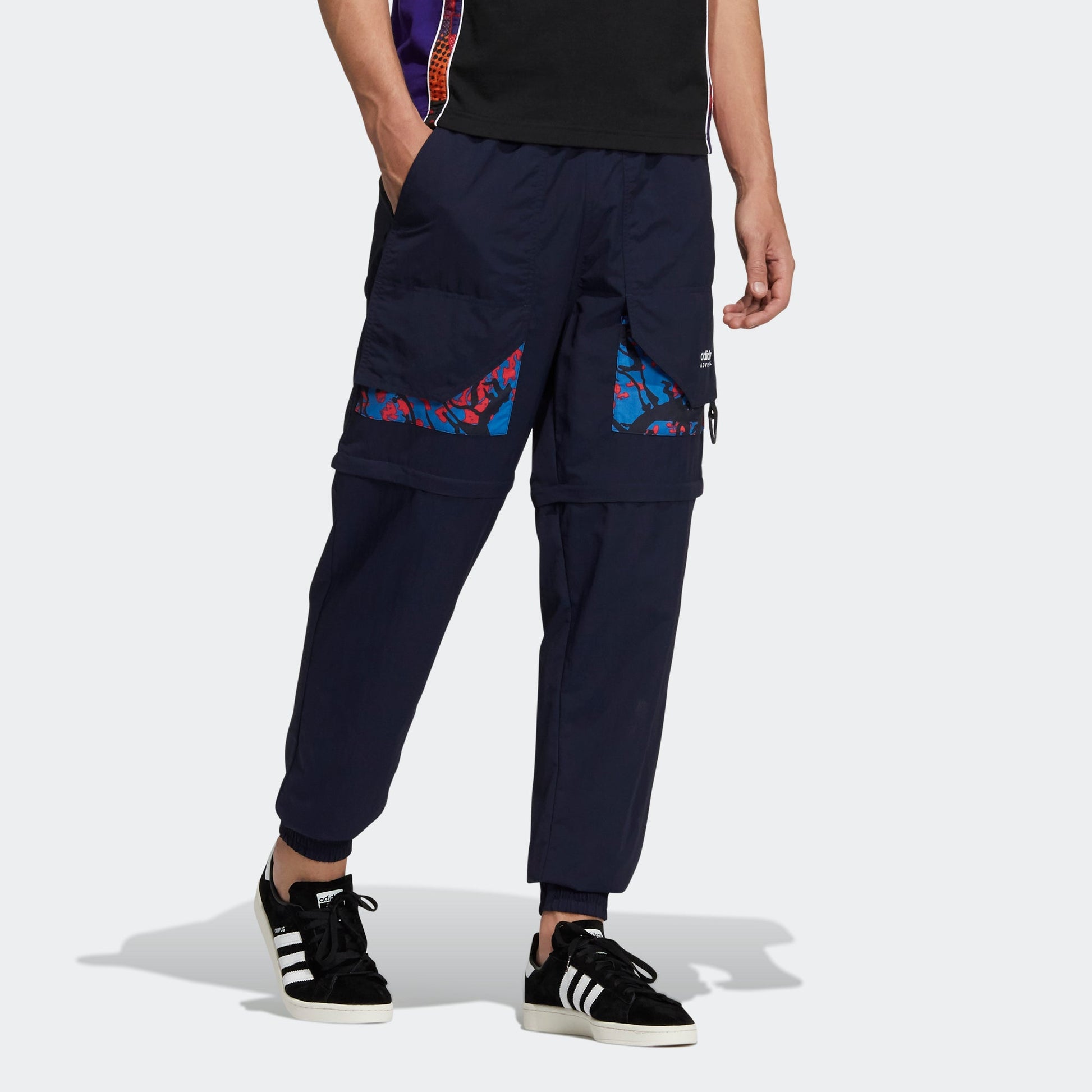 Men's adidas originals Adv Pants 2 Contrasting Colors Pocket Bundle Feet Sports Pants/Trousers/Joggers Legendary Ink Blue H46691