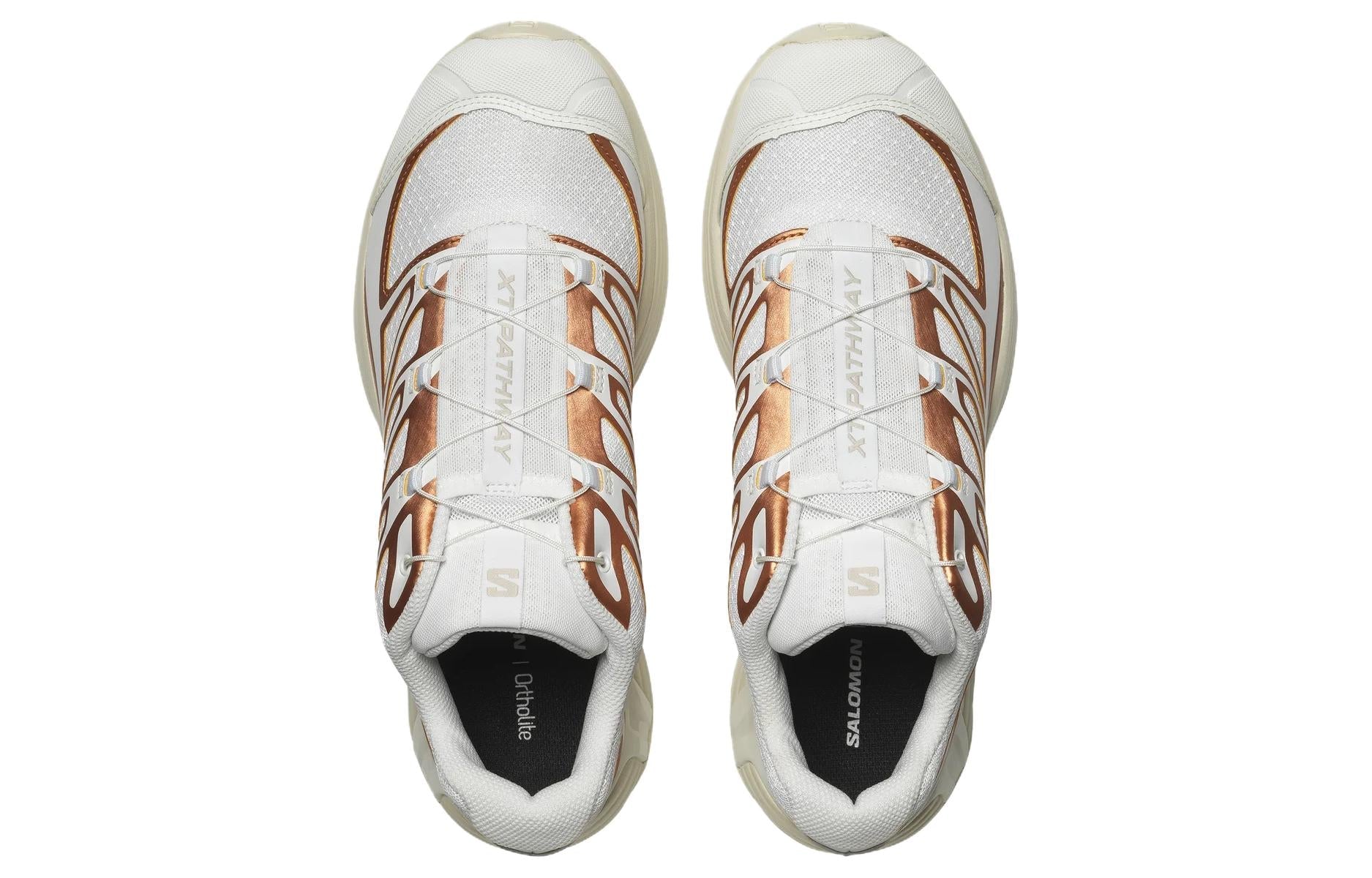 SALOMON XT-Pathway Metallic Sneakers 'White Ftw Copper Almond Milk' 474389