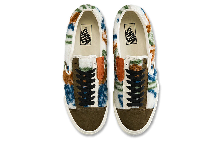 Vans Slip-On Plush Splicing Retro Colorblock Casual Skate Shoes Unisex Green VN0A3WM52UZ