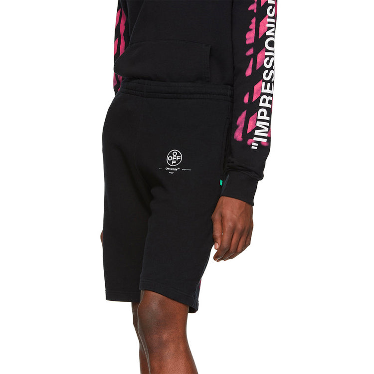 Off-White C/O Virgil Abloh Men'S Black Diag Stencil Sweatshorts OMCI006R190030151028