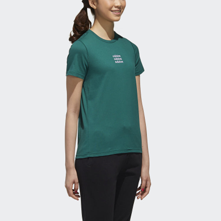 (WMNS) adidas neo Casual Sports Short Sleeve Forest Green GJ7928