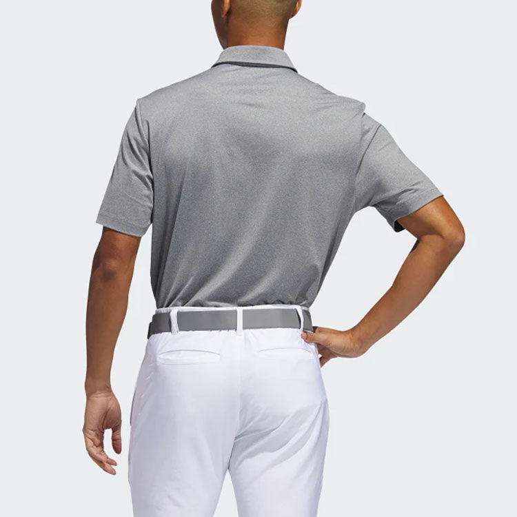 adidas Solid Color Casual Breathable lapel Short Sleeve Polo Shirt Gray FS8747