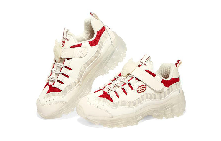 (GS) Skechers Ice D'lites 'Cream White Red' 317006L-NTRD