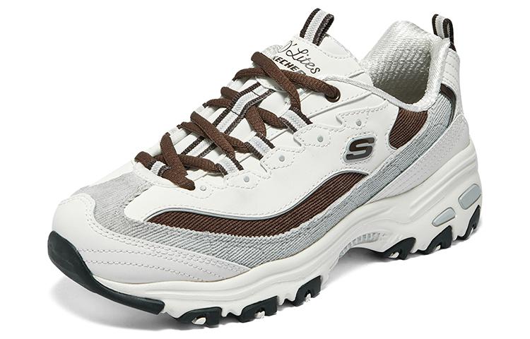 (WMNS) Skechers D'Lites 1.0 Shoes 'White Grey Brown' 896276-OWBR
