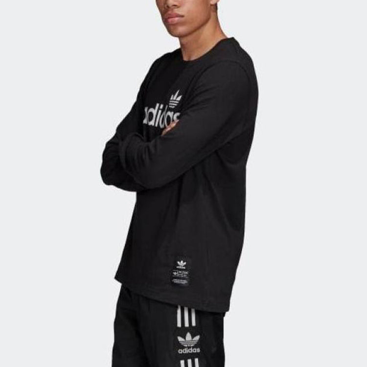 adidas Casual Sports Printing Logo Long Sleeves Black FM3391