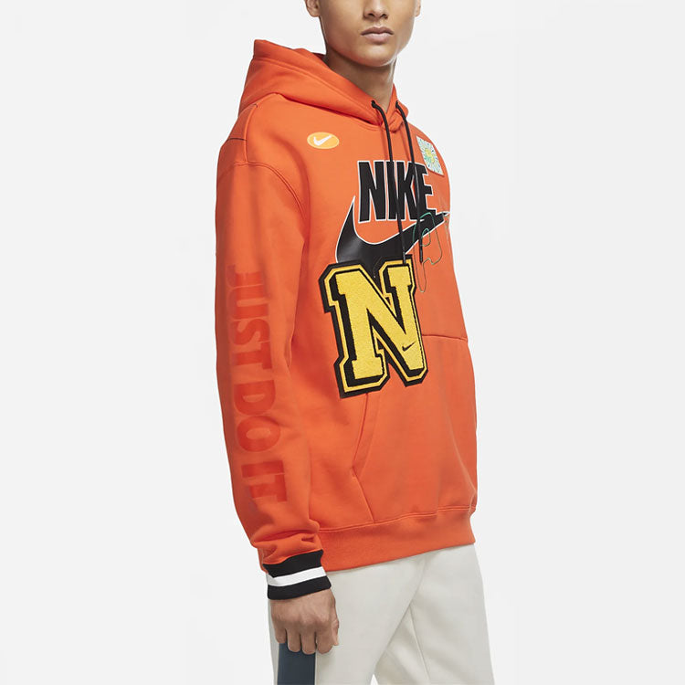 Nike Large Logo Alphabet Printing Long Sleeves Orange DC2722-891