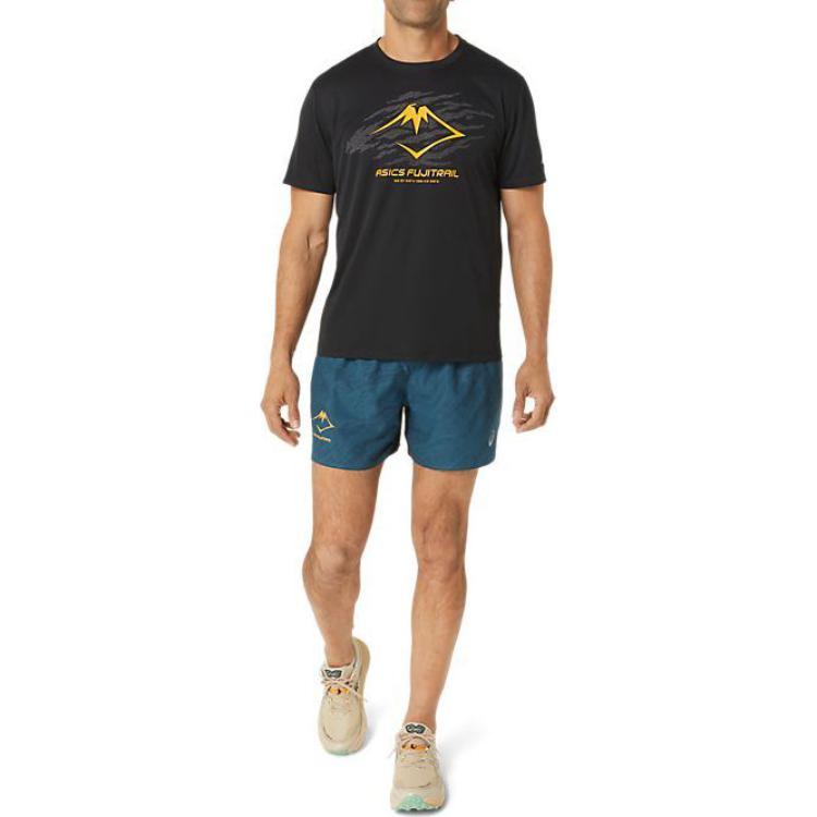 ASICS Fujitrail Logo T-shirt 'Black Yellow' 2011C981-001