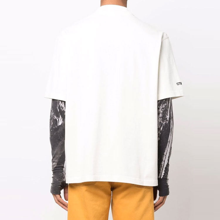 HERON PRESTON SS22 CTNMB Turtleneck T-shirt 'White Black' HMAA021C99JER001-0110