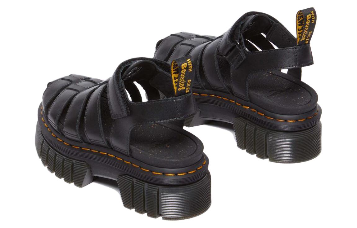(WMNS) Dr. Martens Ricki Cage Leather Sandals 'Black' 31549001