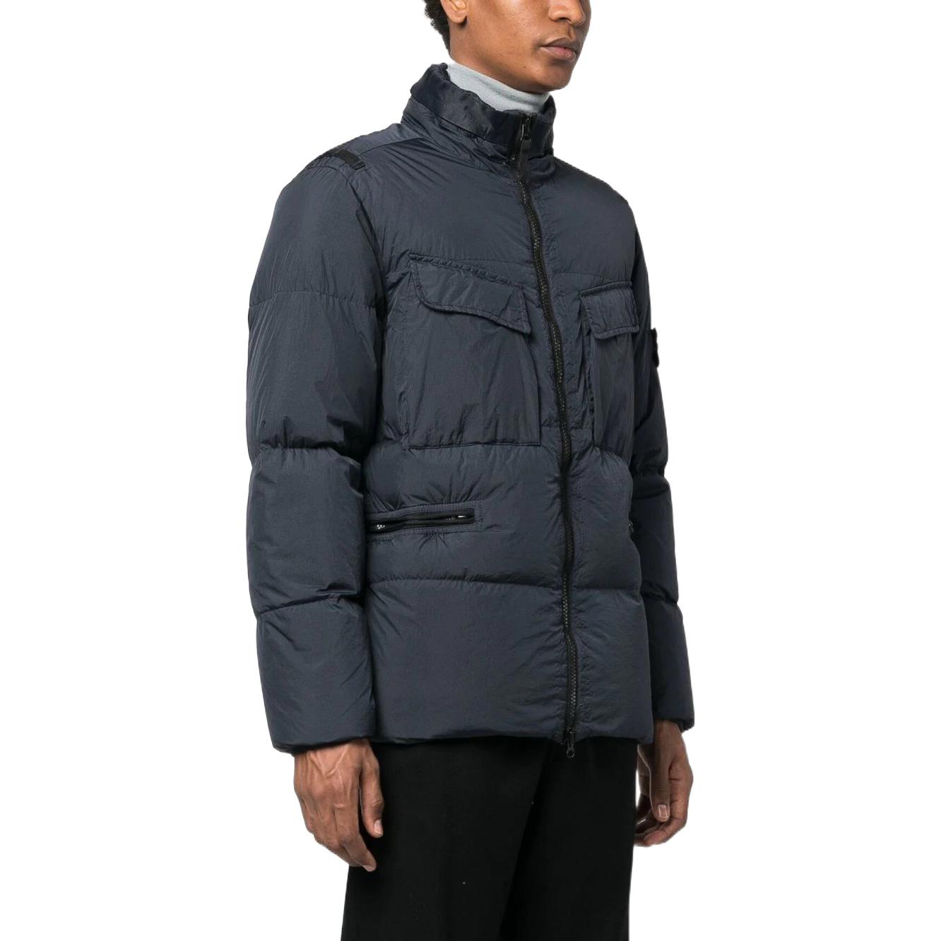 STONE ISLAND Waffen Patch Crinkle Labs Down Padded Jacket 'Black' 771540123-V0020