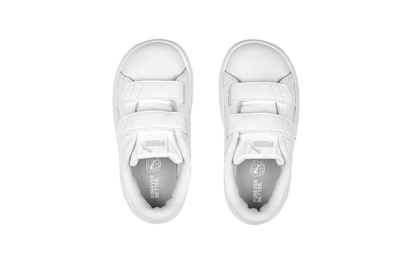 (TD) PUMA Smash 3.0 Leather Velcro 'White Cool Light Grey' 392034-02