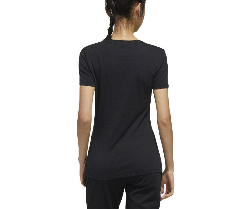 (WMNS) adidas neo W Esntl Lg T 1 Sports Short Sleeve Black FP7868