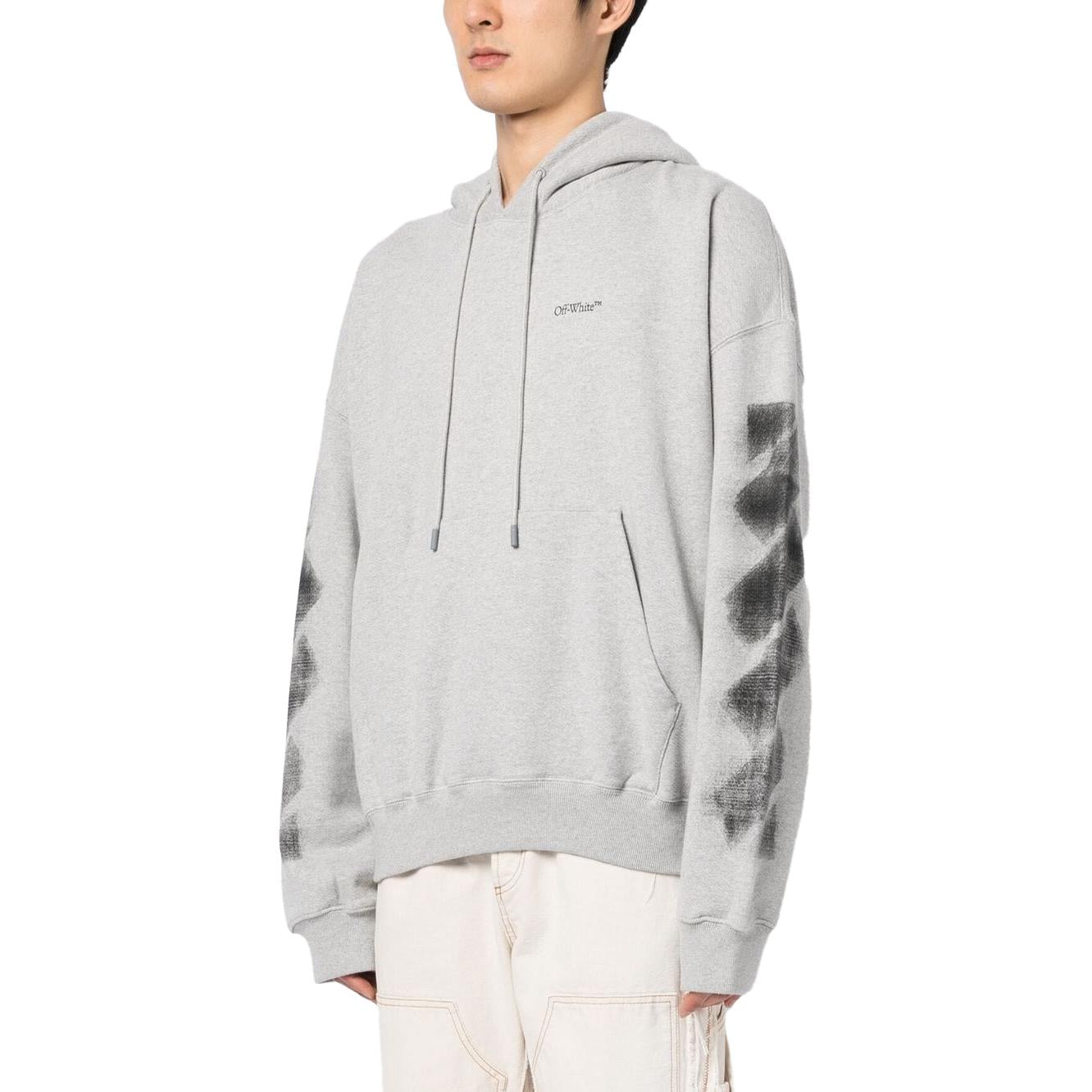 Off-White Jumbo Arrow Boxy Hoodie 'Melange Grey Black' OMBB110S23FLE0010810