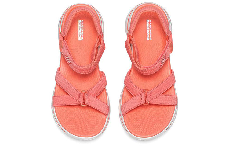 (WMNS) Skechers Go Walk 5 'Orange White' 140096-CRL