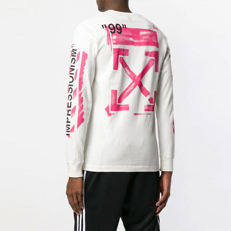 Off-White SS19 Impressionism Arrows Sketch Mens Round Neck Sweater OMAB001R191850150228