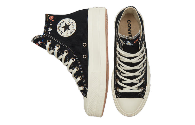 (WMNS) Converse Chuck Taylor All Star Lift Platform High 'Embroidered Floral - Black' A01592C