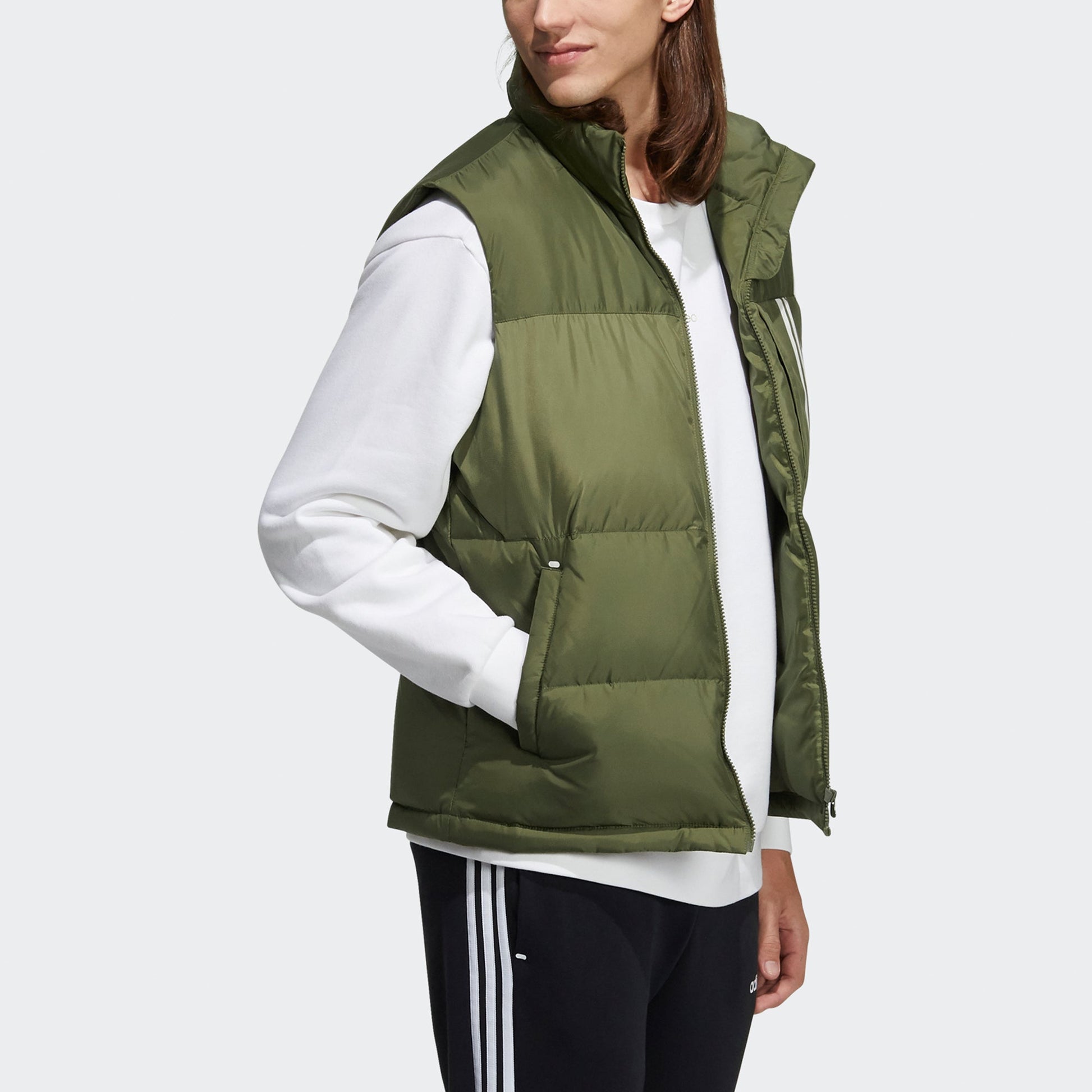 adidas Neo SW Down Vests 'Green White' H45278