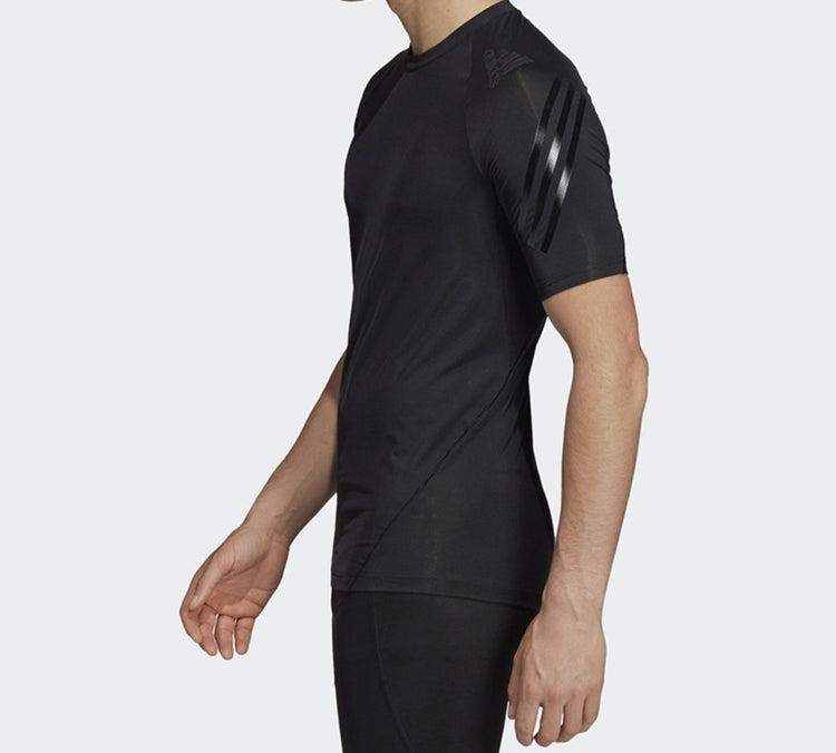 adidas Stripe Printing Training Short Sleeve Black DQ3563