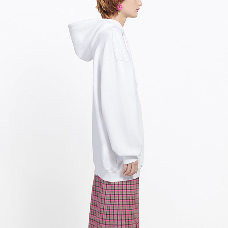 (WMNS) Balenciaga Pullover Drawstring Hoodie White 570792TEV199044