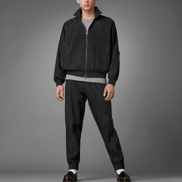 Men's adidas originals Solid Color Elastic Waistband Sports Pants/Trousers/Joggers Black HD2244
