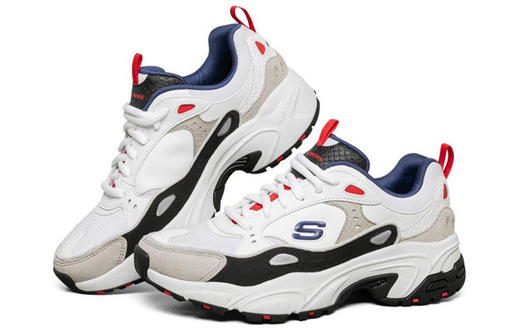 (WMNS) Skechers Stamina Sneakers White/Grey/Red 88888383-WGRD