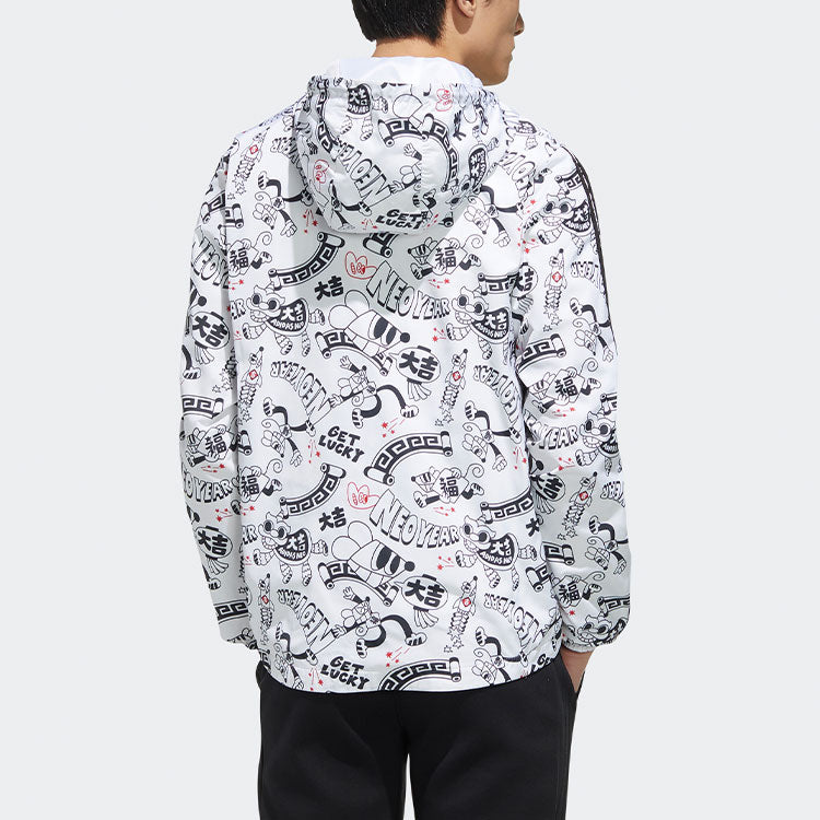 adidas neo M Art Wb limited Printing Sports Jacket White GF7097