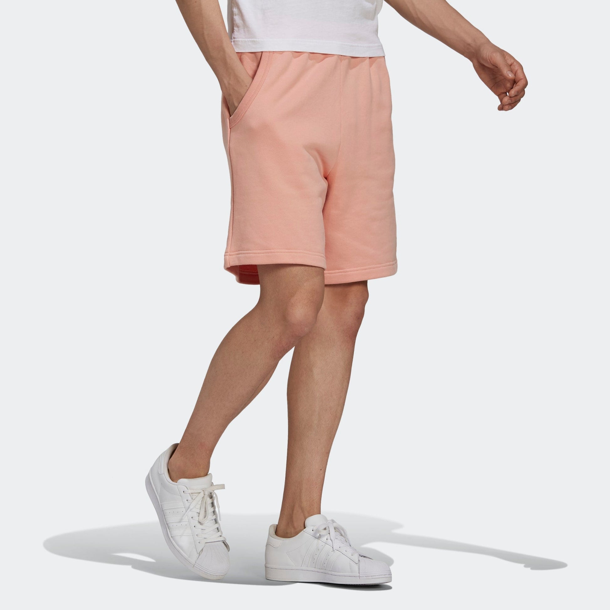 adidas originals R.Y.V. Abstract Elastic Waistband Sports Shorts Gray Pink GN3287