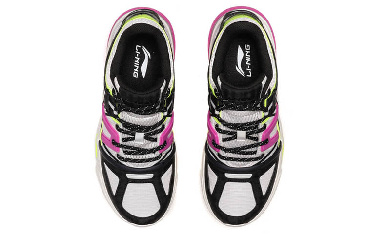 (WMNS) Li-Ning Light Classic Leisure Low 'Black Grey Neon Green' AGCQ188-1