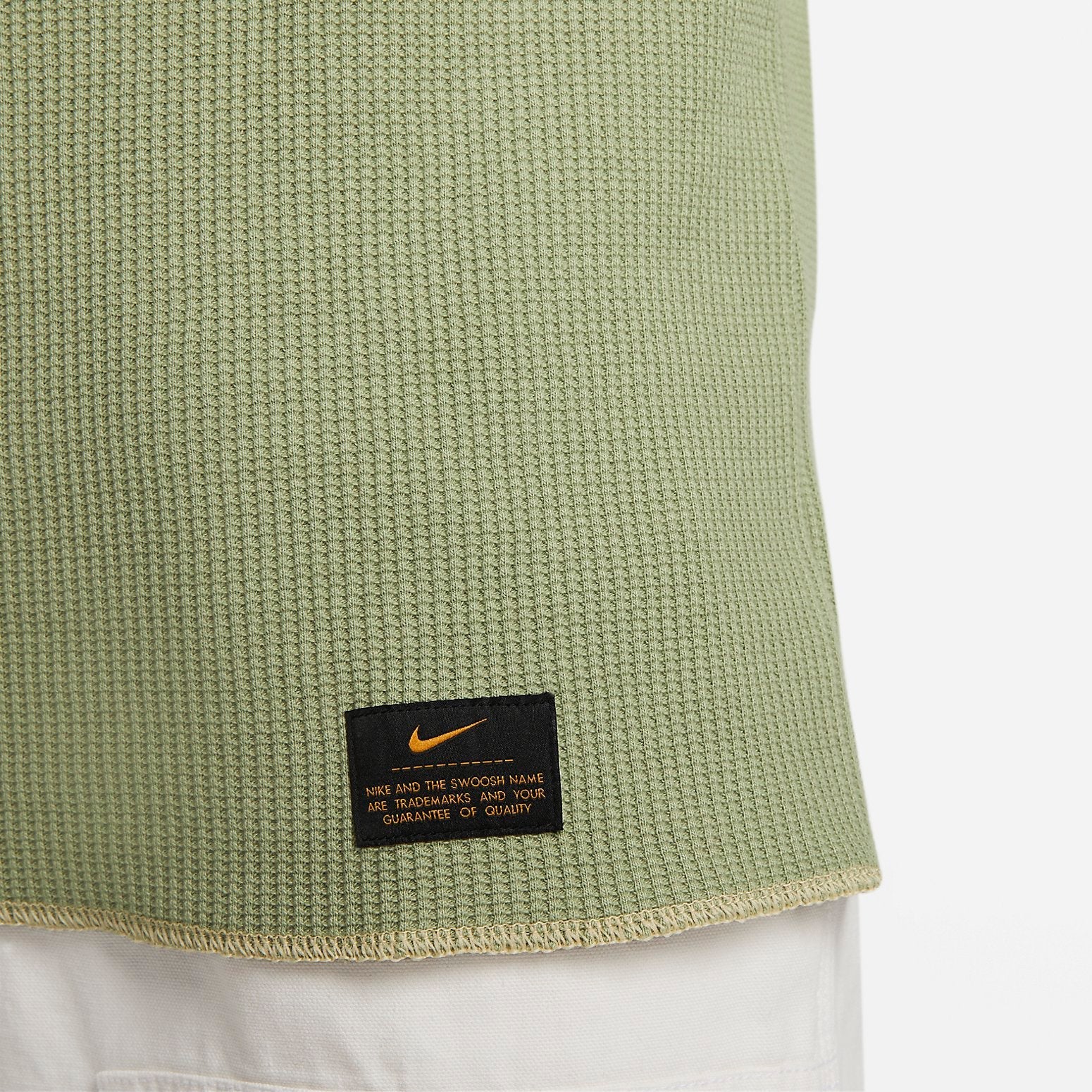Nike Life Long Sleeve Heavy Waffle Top 'Green' DX0895-386