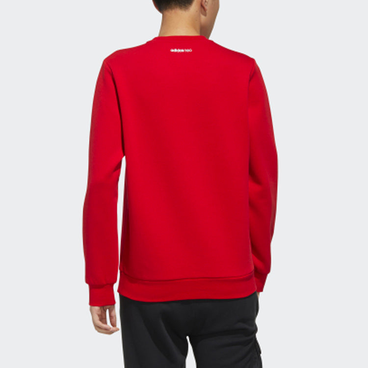 adidas neo M ART SWEAT Sports Round Neck Pullover Red GF7091